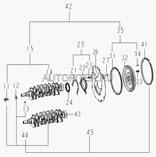 Шпонка коленвала для Geely MK 2008-2015 E020210201 Geely