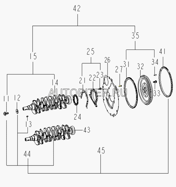 Шпонка коленвала для Geely MK 2008-2015 E020210201 Geely