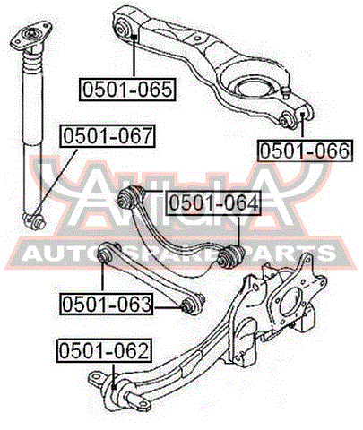 Сайлентблок заднего попер. рычага для Ford Focus II 2008-2011 0501065 Asva