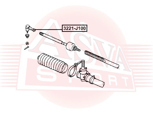 Наконечник рулевой для Daihatsu Terios (J1) 1998-2005 3221j100 Asva