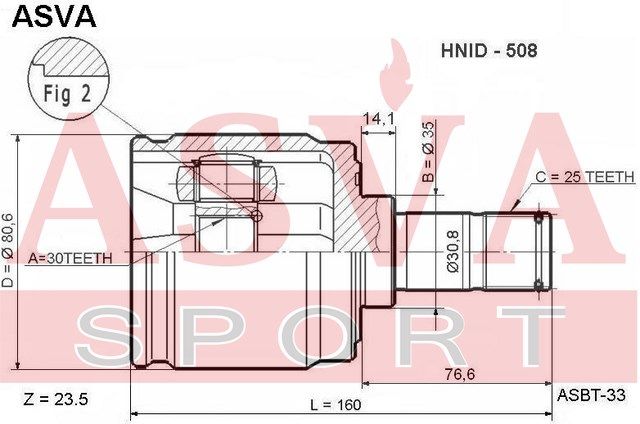 Шарнирный комплект HNID508 Asva