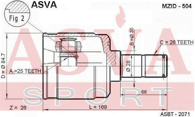 Пыльник ШРУСа (к-кт) MZID504 Asva