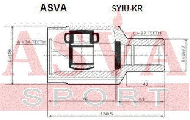 Шарнирный комплект syiukr Asva