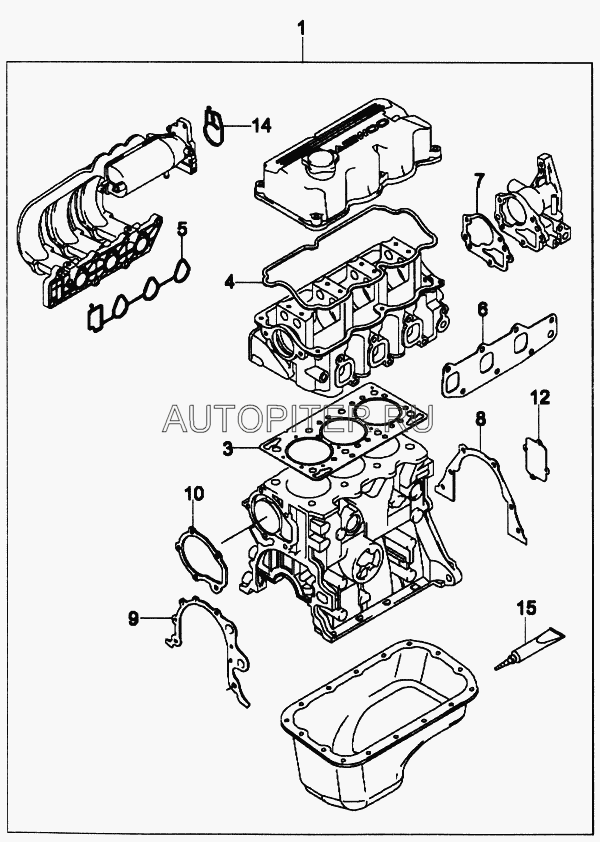 Прокладка коллектроа выпускного DAEWOO/CHEVROLET  MATIZ, SPARK  96569653 94580153 Daewoo