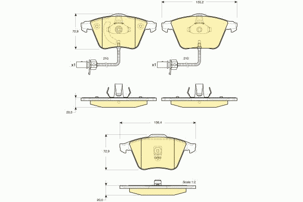 Комплект тормозных колодок, дисковый тормоз 6115282 Girling