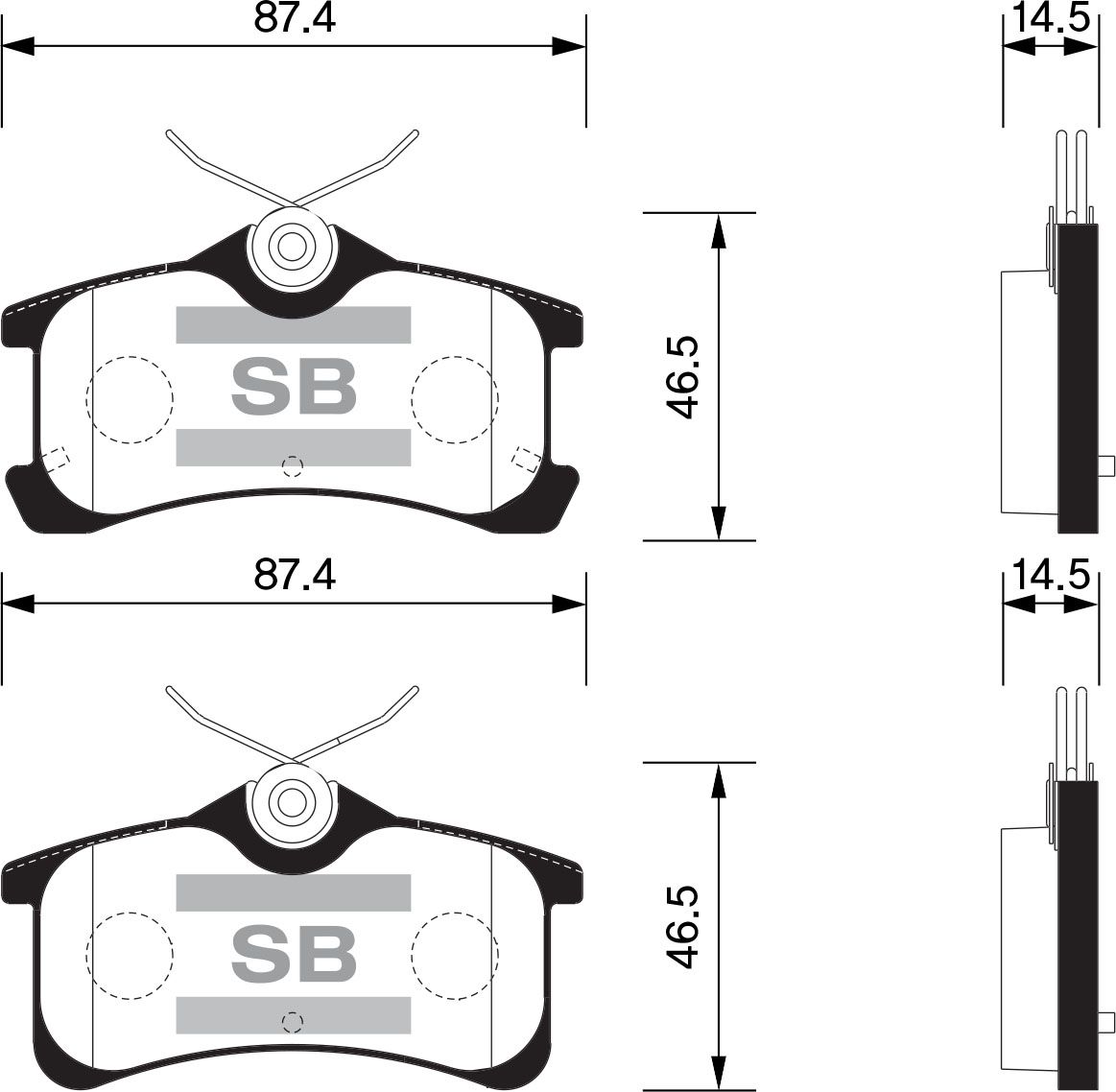 Тормозные колодки задние дисковые T-TA AVENSIS #T22# 01--, COROLLA #E11# 01--, LEXUS RX300 (Датчик: sp1575 Sangsin