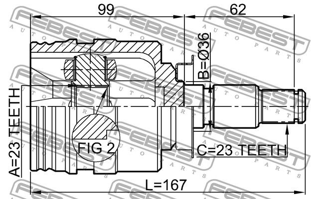 Шарнир 0111SXA10RH Febest