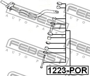 Тяга стабилизатора передняя 1223POR Febest