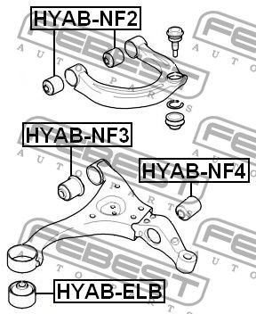 Сайлентблок передний нижнего рычага hyabnf3 Febest