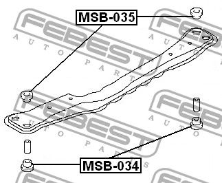 Сайлентблок передней балки для Mitsubishi Mirage 1995-2003 MSB035 Febest