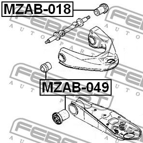 Сайлентблок переднего рычага для Mazda E 2000/E 2200 1984-2006 MZAB049 Febest