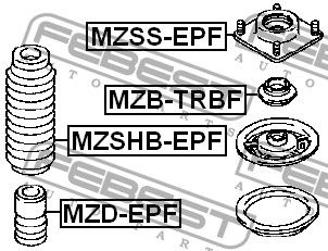 Подшипник опоры переднего амортизатора (MAZDA TRIB MZBTRBF Febest