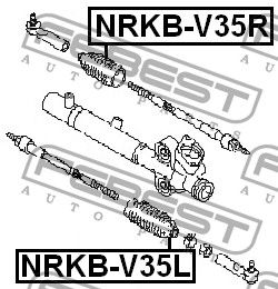 Пыльник рулевой рейки для Nissan 350Z (Z33) 2003-2009 NRKBV35R Febest