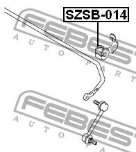 Резинка разрезная заднего стабилизатора SZSB014 Febest