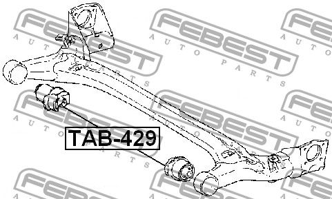 Сайлентблок задней балки для Toyota Prius 2003-2009 TAB429 Febest