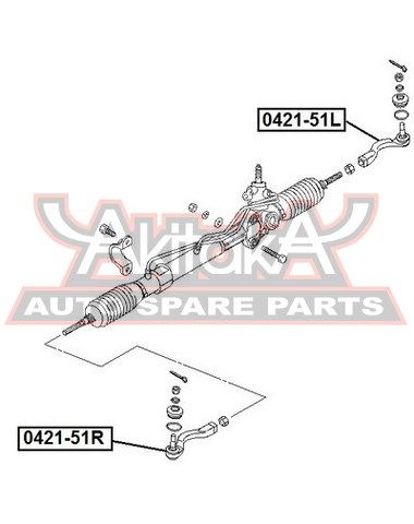 Наконечник рулевой левый для Mitsubishi L200 (KK/KL) 2015> 042151L Akitaka