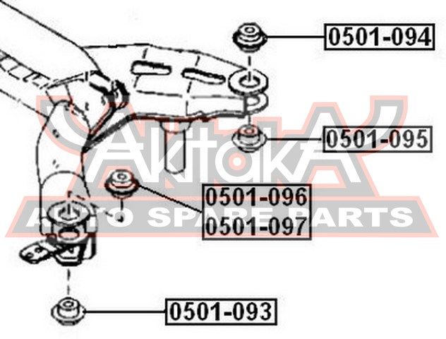 Сайлентблок задней балки для Mazda Mazda 6 (GG) 2002-2007 0501093 Akitaka