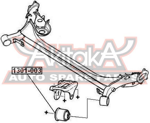 Сайлентблок задней балки для Peugeot 307 2001-2008 1301003 Akitaka