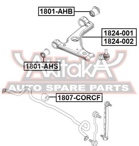 Сайлентблок переднего рычага задний 1801AHB Akitaka