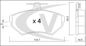 Комплект тормозных колодок, дисковый тормоз V10-8135 Vaico