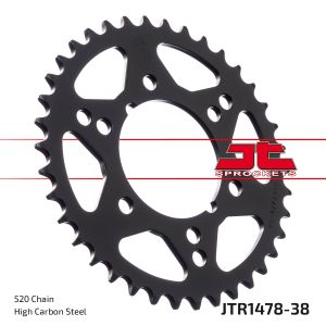 Звезда задняя (ведомая), (сталь) для 520 цепи, 38 зубьев (JT 1478.38) 147838 Jt