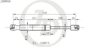 УПОР ГАЗОВЫЙ KIA CEED ED HATCHBACK 06- jad0016 Jd