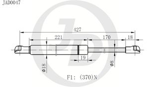 УПОР ГАЗОВЫЙ TO YARIS CP10 HATCHBACK 99- jad0047 Jd