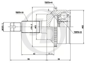 Шрус наружный с ABS jct0018a Jd