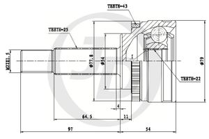 ШРУС наружный передний для Mitsubishi jct0099a Jd