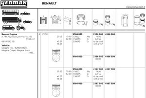поршни renault K7M 1/2 4167050 Yenmak