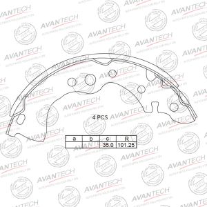 Колодки барабанные к-кт для Nissan Prairie M10 1983-1988 avs0211 Avantech