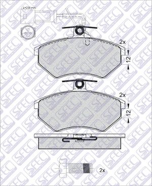 Колодки тормозные передние подходит для AUDI 80 1.6-2.3 >94/A4 1.8-1.9TD 95-00, CHERY Tiggo, SEAT Ib BP000901 Sfec