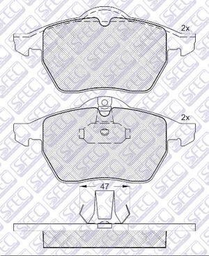 Колодки тормозные BP001069 Sfec