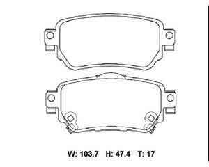 Колодки тормозные задние Nissan T32R J11E SN255 Advics