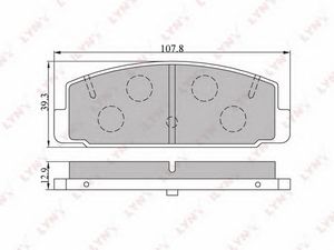 Колодки тормозные задние дисковые к-кт для Mazda Mazda 6 (GH) 2007-2013 bd5104 Lynx