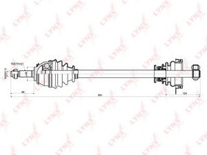 Полуось передняя левая для Renault Sandero 2009-2014 cd6305 Lynx