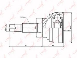 ШРУС для Toyota Liteace CR27 1992-1995 CO7514 Lynx