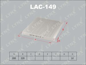Фильтр салонный "Lynx" LAC-149 (88508-02020) lac149 Lynx
