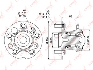 Комплект подшипника wh1336 Lynx