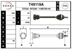 Приводной вал T49119A Eai