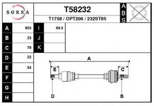 Приводной вал T58232 Eai