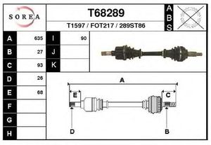 Приводной вал T68289 Eai