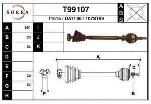 Приводной вал T99107 Eai