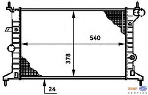 Радиатор, охлаждение двигателя 8MK 376 720-411 Hella