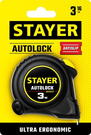 Stayer АutoLock 3м / 16мм рулетка с автостопом 2-34126-03-16_z02 2341260316z02 Stayer