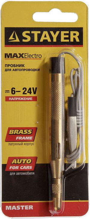 Пробник электрический латунный 6-24V 110мм Master STAYER 2574z01 Stayer