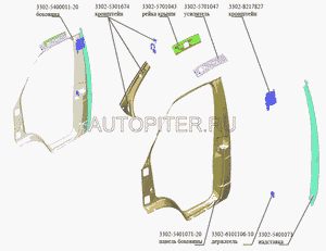 Панель боковины левая ГАЗель (проем двери) 3302540107120 Газ