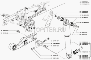 Втулка (кузов внутри) для UAZ Patriot 2003> 31602905432 Уаз