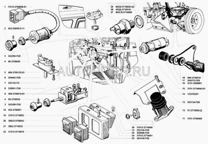Ручка стеклоочистителя и омывателя УАЗ-452 (УАЗ) 452520507211 Уаз