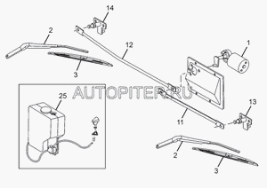Мотор стеклоочистителя ТАТА 613 Е3 (24V) (264382400109) 264382400109 Tata